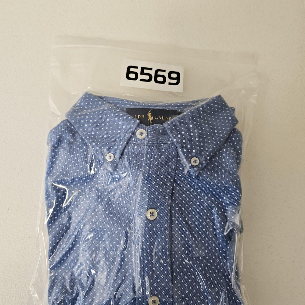 Ralph Lauren Shirt Mens Medium Featherweight Mesh Button Down Polka‎ Dot - Picture 11 of 11